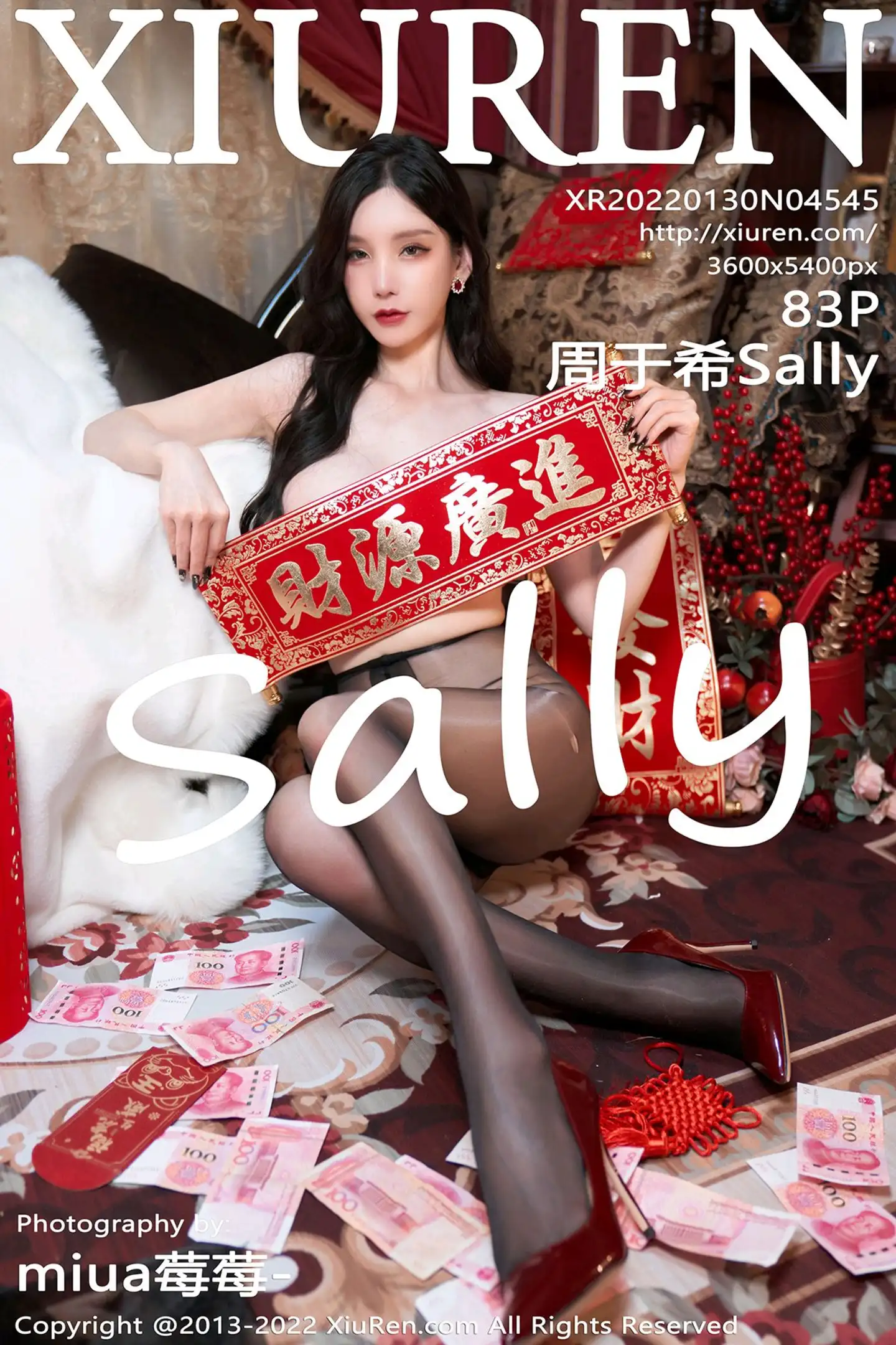 [XiuRen秀人网]No.4545_女神周于希Sally三亚旅拍新年主题脱红色礼裙露无内黑丝诱惑写真83P-秀人网 - XiuRen.Space